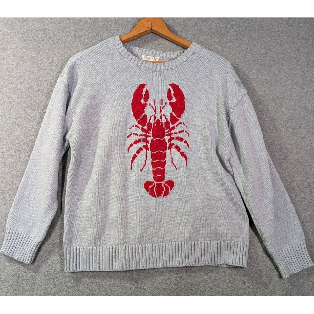 Mighty Fine Women's XXL Lobster Sweater Coastal Beach Cottagecore Grandma Knit